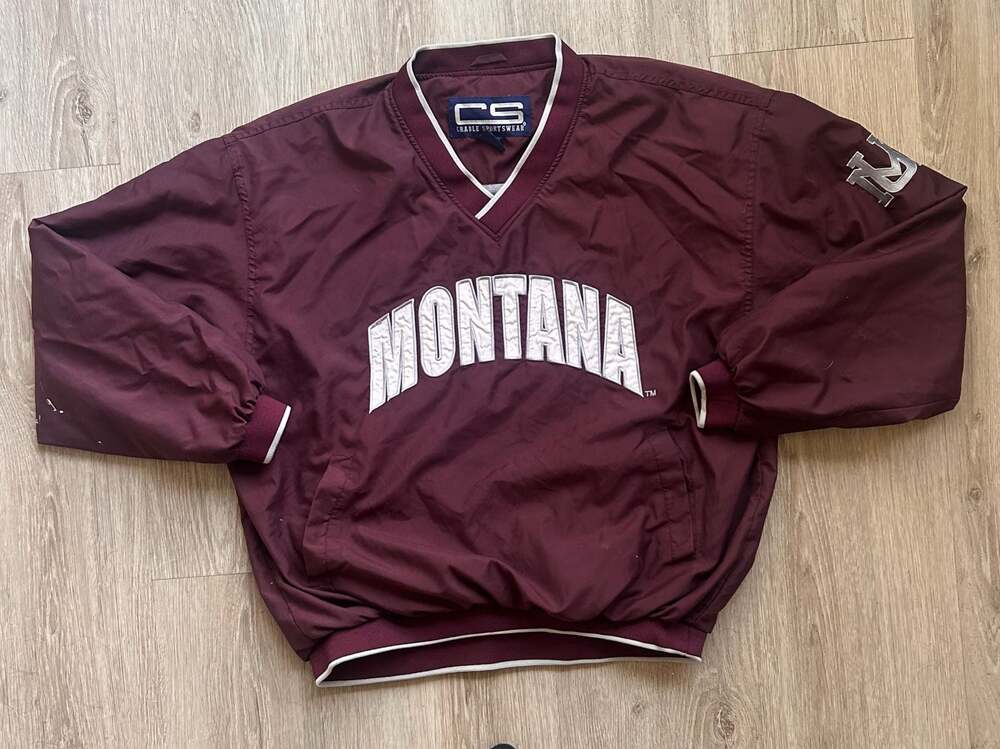 Vintage Crable Sportswear University of Montana  V-Neck Pullover Windbreaker